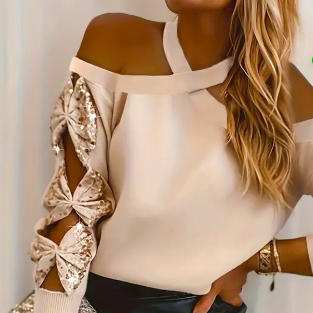 Super sexy cut out shoulder sweater